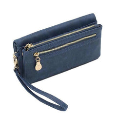 Stylish Women's High-Capacity Double-Zipper Clutch Wallet