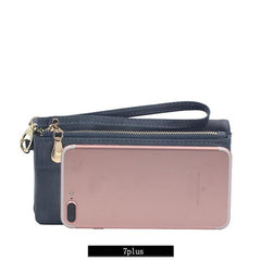 Stylish Women's High-Capacity Double-Zipper Clutch Wallet