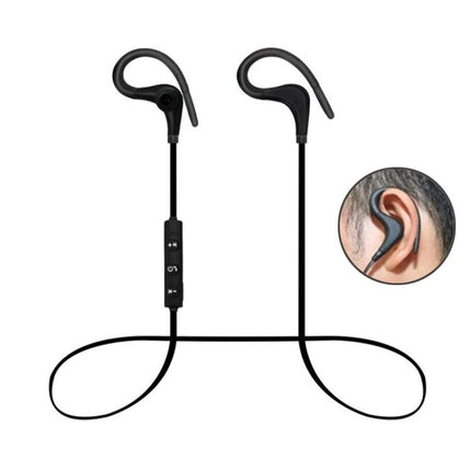 AiWei Wireless Earphones With Ear Hook For Workouts black Bluetooth earphones with secure over-ear hooks and inline controls