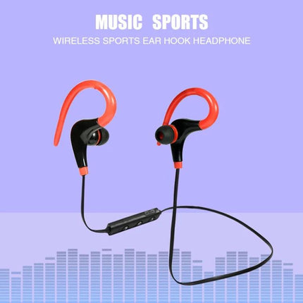 AiWei Wireless Earphones With Ear Hook For Workouts in red-black, Bluetooth ear hook design for secure active use