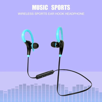 AiWei Wireless Earphones With Ear Hook For Workouts black blue Bluetooth sport earphones with inline controls, secure fit for active use