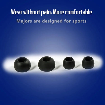 AiWei Wireless Earphones With Ear Hook For Workouts showing four black silicone ear tips and on-ear comfort for sports