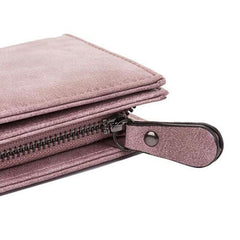 Chic Retro PU Leather Zipper Wallet Clutch for Women - Long Dull Finish with Coin Pocket and Card Holder