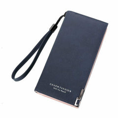 Chic Retro PU Leather Zipper Wallet Clutch for Women - Long Dull Finish with Coin Pocket and Card Holder