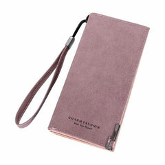 Chic Retro PU Leather Zipper Wallet Clutch for Women - Long Dull Finish with Coin Pocket and Card Holder