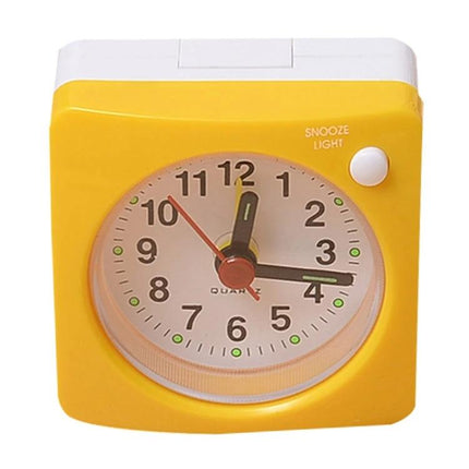 Bedside Mute Alarm Clock With Light For Nightstand compact yellow quartz travel bedside clock with snooze light