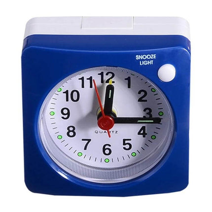Bedside Mute Alarm Clock With Light For Nightstand compact blue travel quartz clock with snooze light button