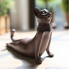 Serene Yoga Cat Decorative Figurine for Home and Gifts