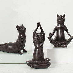 Serene Yoga Cat Decorative Figurine for Home and Gifts