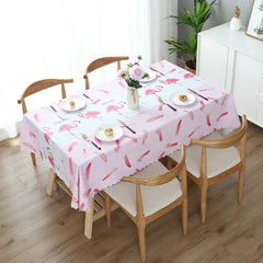 Elegant Waterproof PVC Table Cover for Dining and Coffee Tables - Oil-Resistant and Heat-Guarding Flamingo 120x120cm Square Table