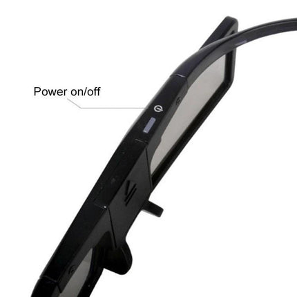 Leshp Universal Bluetooth Active Shutter 3D Glasses for Projectors power button and side profile view