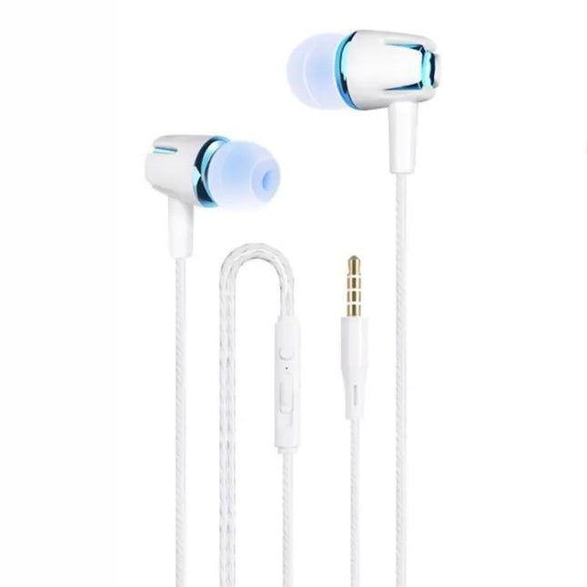 3.5mm Wired Earphone Earbuds Stereo Sound Metal Bass Headset with Mic for Smart Phone | Syndmart