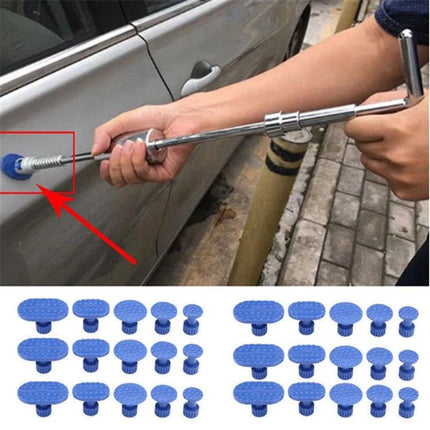 Versatile Suction Cups for Everyday Car Maintenance at Home - set of five sizes shown with suction puller repairing a small car door dent