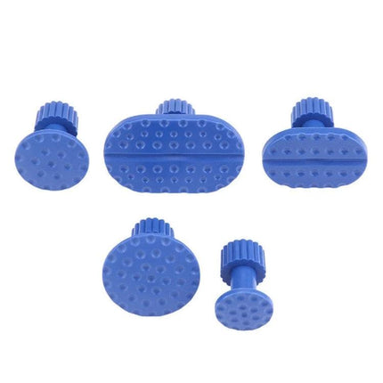 Versatile Suction Cups for Everyday Car Maintenance at Home - set of five blue dent puller suction cups in different sizes for DIY car door repairs