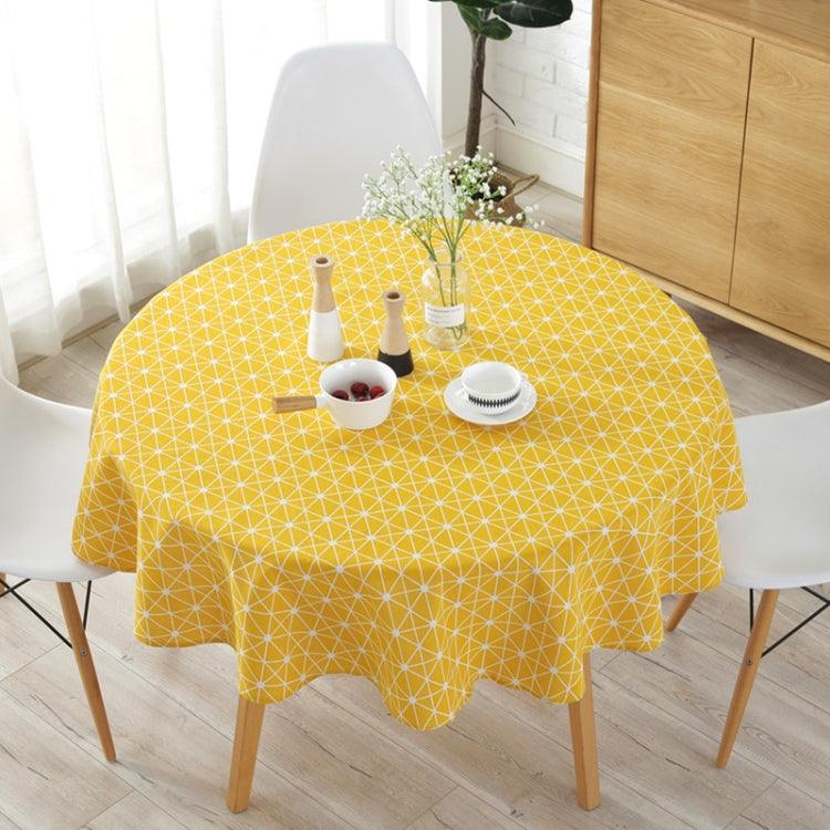 Elegant Dust-Resistant Polyester Cotton Round Table Cover with Luxurious Linen Design Yellow Rice 100cm