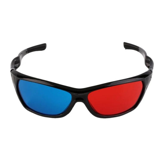 ONLENY Red and Blue 3D Glasses for Movies and Games - black frame anaglyph glasses with red and blue lenses for home movies and games