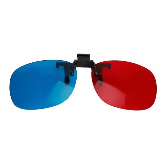 Red and Blue Anaglyph 3D Glasses for Home Movie Viewing clip-on lenses with red and blue filters for casual TV and family movie nights