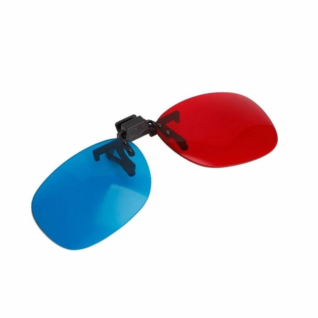 Red and Blue Anaglyph 3D Glasses for Home Movie Viewing - clip-on red and blue lenses for casual 3D TV and movie nights