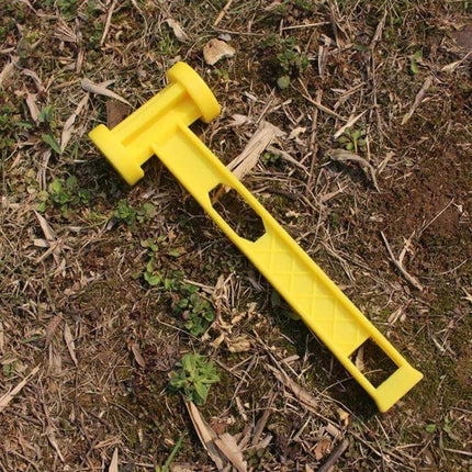 Yellow Plastic Tent Hammer For Camping Everyday Use - lightweight 25cm yellow plastic stake hammer for soil, sand and soft ground