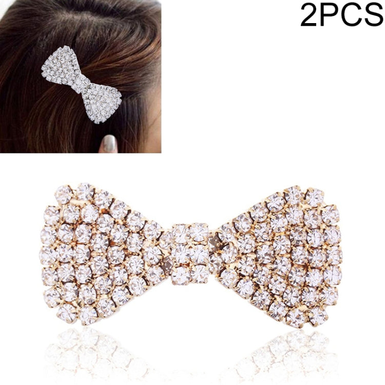 Lot de 2 barrettes à cheveux tendance en cristal et strass pour femme