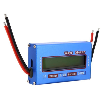 Compact Wattmeter for Everyday Electrical Monitoring - blue handheld watt meter for RC, batteries, solar projects with voltage and current display