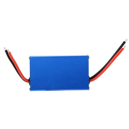 Compact Wattmeter for Everyday Electrical Monitoring - small blue inline meter with red and black leads for hobbyist battery and solar monitoring