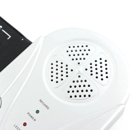 Compact Rollable Piano for Children's Daily Music Practice showing built-in speaker, power and record LEDs on white control panel