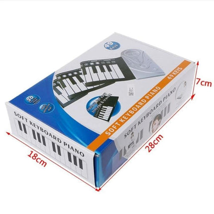 Compact Rollable Piano for Children's Daily Music Practice - 49-key rollable soft keyboard in compact retail box, ideal for travel and home practice