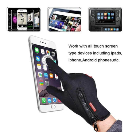 Winter Waterproof Cycling Gloves For Men And Women black nylon full-finger touchscreen winter waterproof cycling gloves for commuting