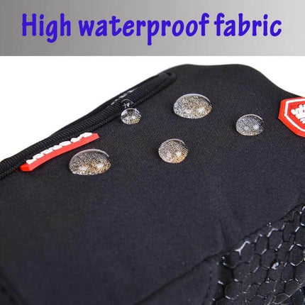 Winter Waterproof Cycling Gloves For Men And Women black nylon full-finger glove showing water beading on high waterproof fabric