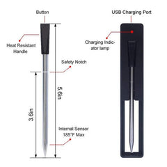 Smart Bluetooth BBQ Thermometer with Wireless Probes and App Control