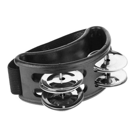 Aluminum Foot Bell for Home Music Practice Sessions - adjustable foot strap with paired aluminum jingles for hands-free rhythm practice