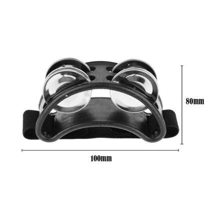 Aluminum Foot Bell for Home Music Practice Sessions — compact 100×80mm foot-mounted aluminum bells with adjustable strap for hands-free rhythm practice