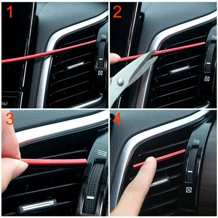 Car Interior Moulding Clips U Shaped Bright Strip Silver | Syndmart