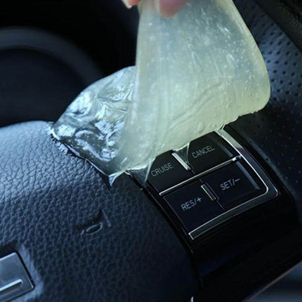 Car Cleaning Gel Sticker for Vehicle Interior Dust Removal lifting dust from car steering wheel controls and vents