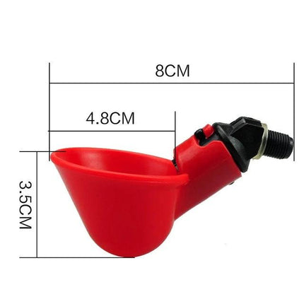 Drinking Bowl for Everyday Poultry Hydration in Backyards red automatic nipple cup with 8cm measurements for backyard chicken coops