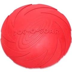 Rubber Flying Disc for Outdoor Dog Play and Training - red floating dog frisbee for fetch and training at park or beach