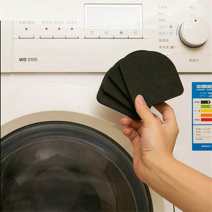 Anti Vibration Pad Mat 4 Piece Set For Washing Machine And Refrigerator - black EVA foam pads under washing machine feet to reduce vibration and protect floors
