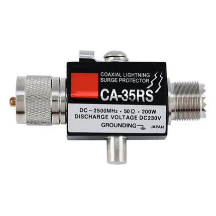 Coaxial Lightning Surge Protector for Radio Antennas CA-35RS inline surge protector with grounding, 50Ω, DC-2500MHz, BNC/TNC style connectors