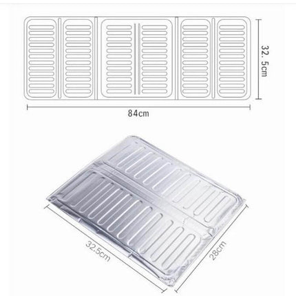 Oil-Proof Cooktop Shield 84x32.5 cm Kitchen Splash Guard - lightweight aluminum foil splash guard for stovetop oil splatter protection
