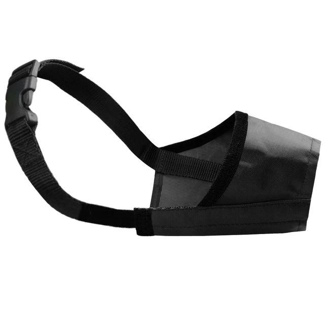 Practical Dog Muzzle for Everyday Pet Safety and Walks - black breathable nylon muzzle for walks and indoor use