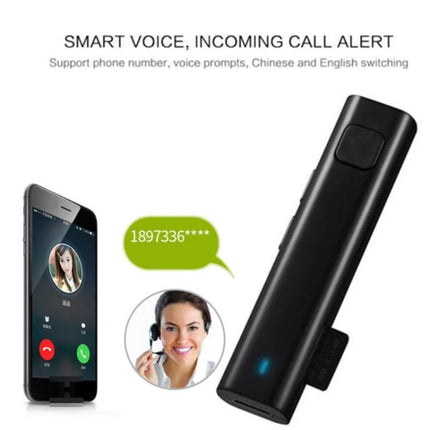 Bluetooth Headset for Daily Conversations and Travel Translation - compact black Bluetooth headset with TF card playback and incoming call alerts