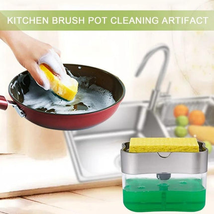 Kitchen Soap Dispenser for Everyday Kitchen Cleanup automatic one-handed soap pump with sponge holder keeping counters tidy