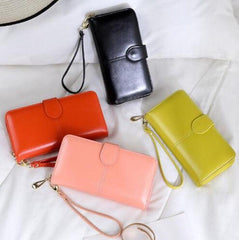 Vintage-Inspired Ladies Multifunctional PU Leather Clutch Wallet - Large Capacity and Stylish