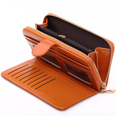 Vintage-Inspired Ladies Multifunctional PU Leather Clutch Wallet - Large Capacity and Stylish