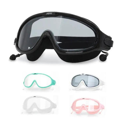 JIEHU Large Frame Anti-Fog Waterproof Swim Goggles | Syndmart