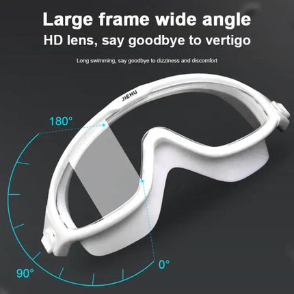 JIEHU Large Frame Anti-Fog Waterproof Swim Goggles | Syndmart