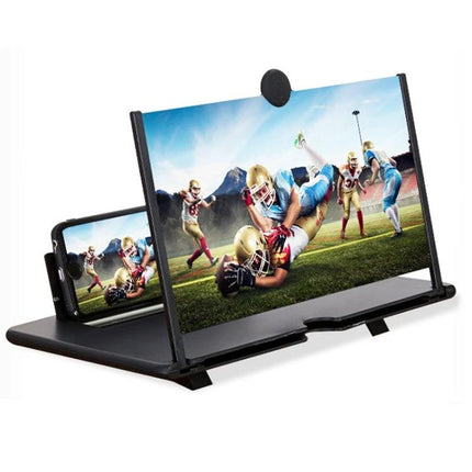 14 Inch 3D Mobile Phone Screen Amplifier with Bracket, Black/White - black foldable phone screen magnifier for watching videos hands-free