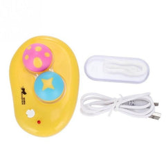 Ultrasonic Electric Contact Lens Cleaner Case - Adorable Mushroom Design for Eye Care