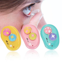 Ultrasonic Electric Contact Lens Cleaner Case - Adorable Mushroom Design for Eye Care